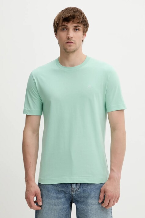Бавовняна футболка Marc O'Polo колір зелений однотонна 524201251054