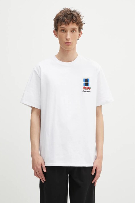 Бавовняна футболка JW Anderson Window Embroidery колір білий з аплікацією JT0283.PG1510.001