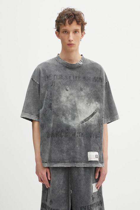 Бавовняна футболка Maison MIHARA YASUHIRO Bleached Tee колір сірий візерунок A14TS622