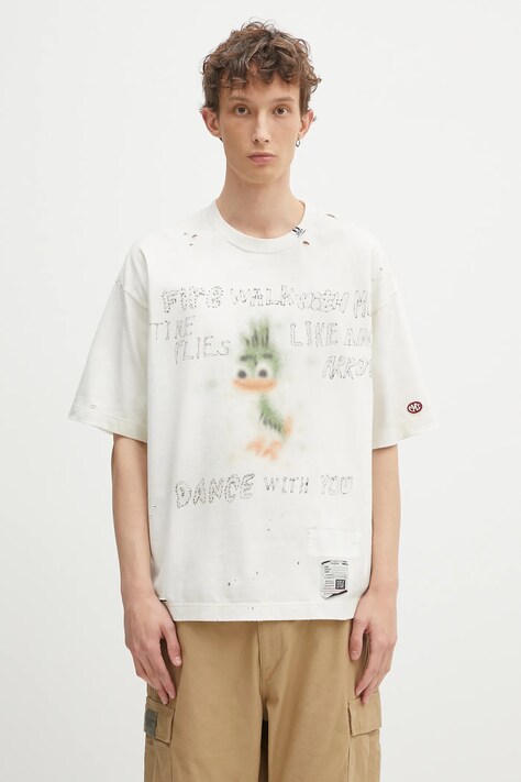 Хлопковая футболка Maison MIHARA YASUHIRO Distressed Tee цвет белый с принтом J14TS752