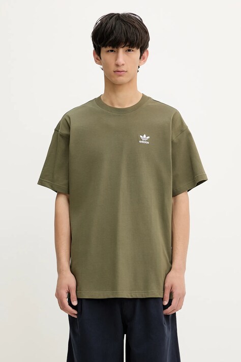adidas Originals tricou din bumbac Ess Nc Oc Tee culoarea verde, cu imprimeu, KE6582