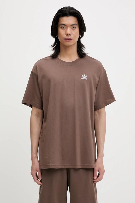 Бавовняна футболка adidas Originals Ess Nc Oc Tee колір коричневий однотонна KE6581