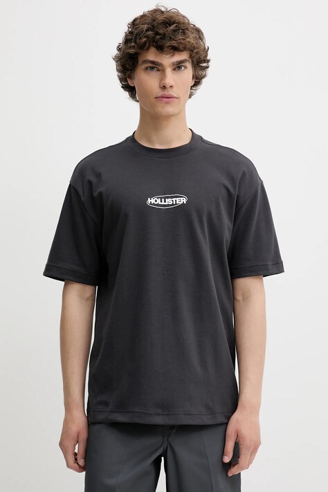 Μπλουζάκι Hollister Co. χρώμα: γκρι, KI323-5272