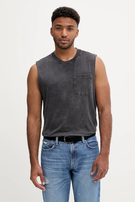 Hollister Co. tricou din bumbac culoarea gri, KI324-5211