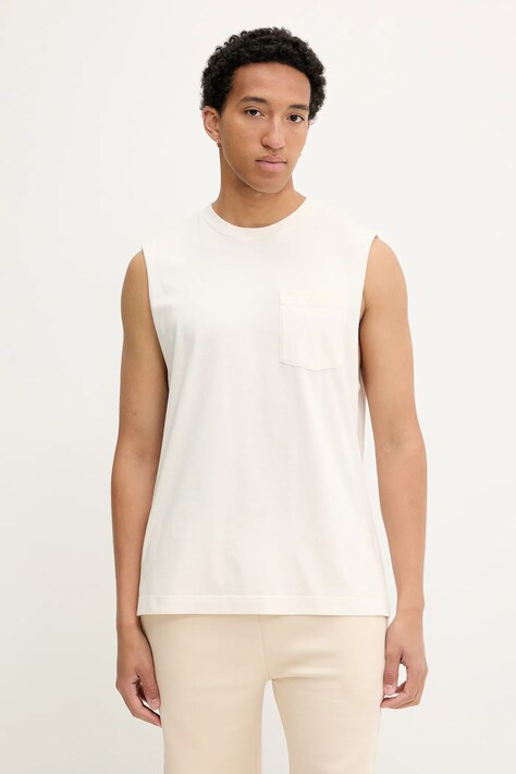 Hollister Co. t-shirt bawełniany kolor beżowy KI324-5319