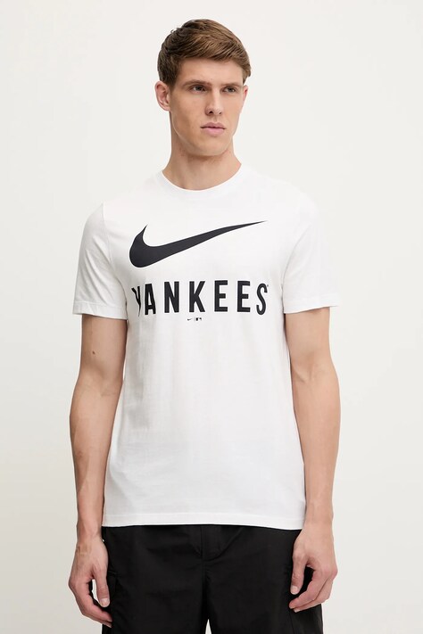 Хлопковая футболка Nike New York Yankees цвет белый с принтом N199-10A-NK-PA7