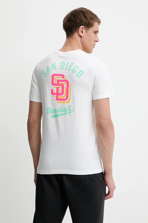 Nike tricou din bumbac San Diego Padres culoarea alb, cu imprimeu, N199-10A-PYP-SAZ
