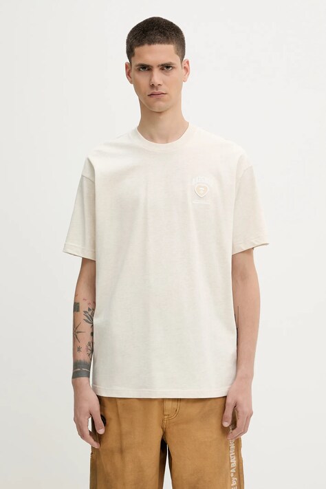 AAPE t-shirt bawełniany Now męski kolor beżowy melanżowy AAPTEM1600XAO