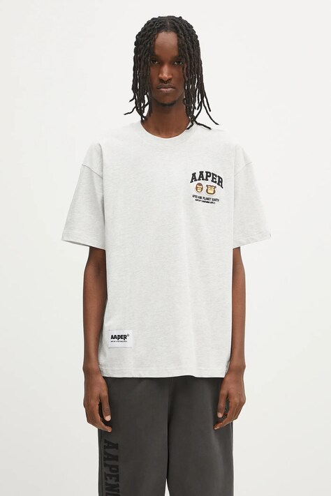 AAPE cotton t-shirt Basic Aaper gray color AAPTEM1611XAO