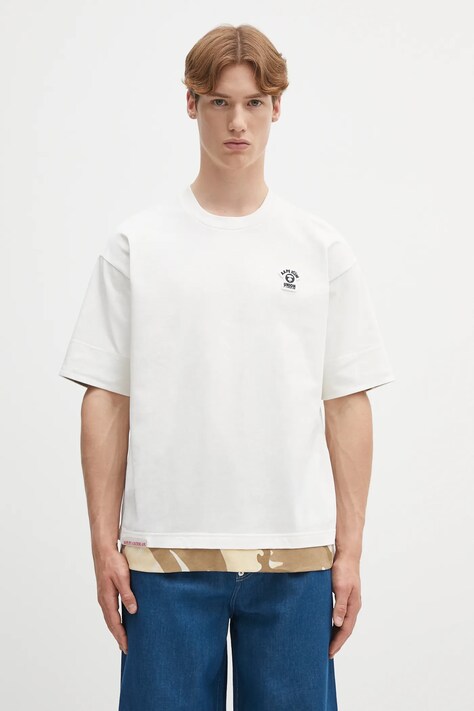 Хлопковая футболка AAPE Fancy Main цвет бежевый с аппликацией AAPTEM1652XXO