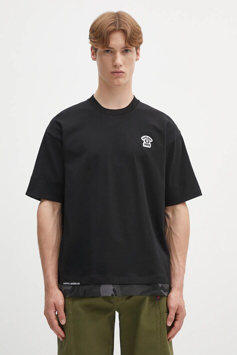 AAPE cotton t-shirt Fancy Main black color with an application AAPTEM1652XXO