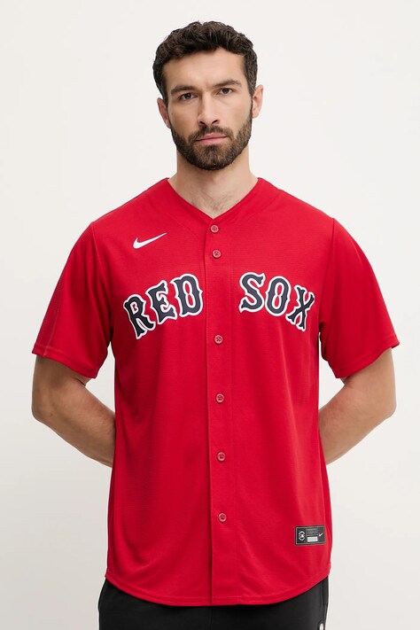 Nike koszula Boston Red Sox męska kolor czerwony relaxed ze stójką T770-BQSA-BQ-XVA
