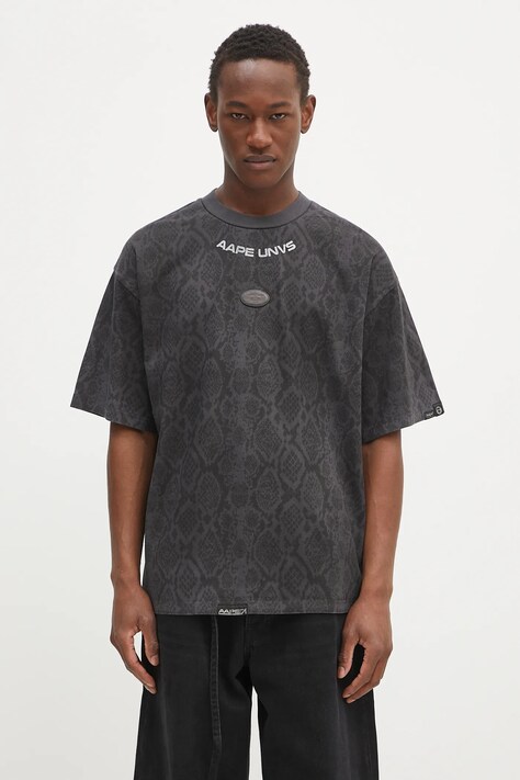 AAPE cotton t-shirt Fancy Main black color patterned AAPTEM1569XXN
