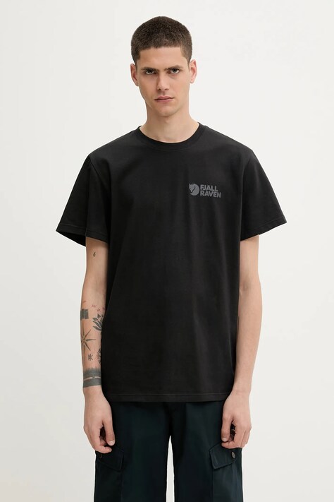 Fjallraven cotton t-shirt Fjällräven Heavy Classic T-shirt black color with a print F12600232