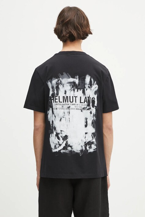 Helmut Lang t-shirt bawełniany SCRIBBLE.T4.MAL.LT. męski kolor czarny z nadrukiem P02HM511