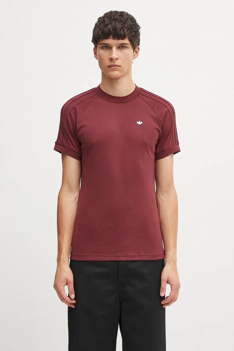 adidas Originals t-shirt z wełną Cali Tee kolor bordowy gładki JY3946