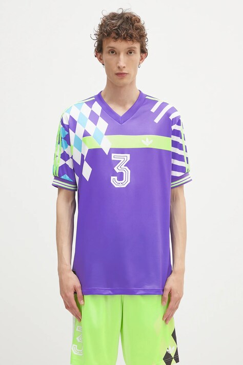 adidas Originals t-shirt Nuwave90Sjersey męski kolor fioletowy wzorzysty KD4867