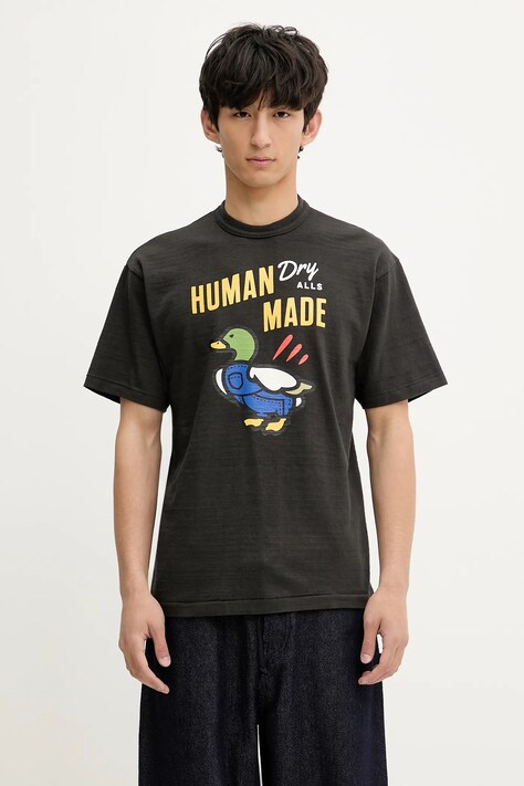 Human Made t-shirt bawełniany męski kolor czarny z nadrukiem HM29TE006