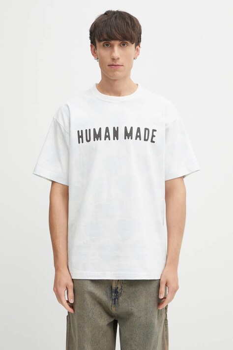 Human Made t-shirt bawełniany dwustronny Knitted męski kolor biały z nadrukiem HM29CS034