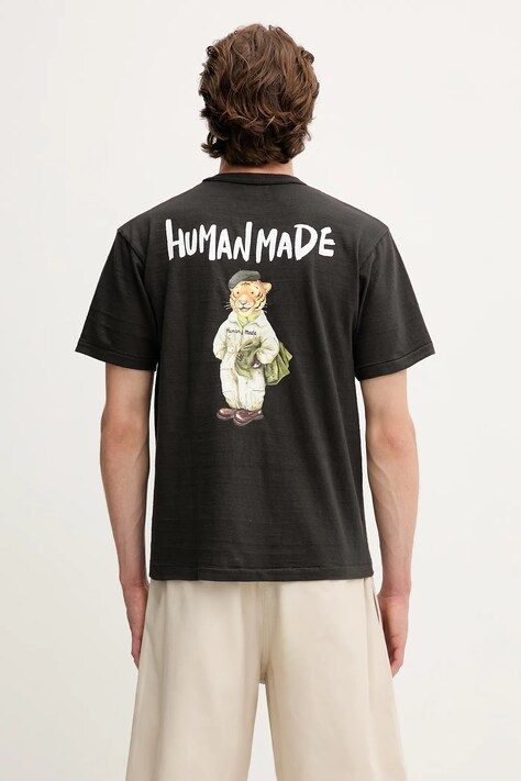 Human Made t-shirt bawełniany Knitted męski kolor czarny z nadrukiem HM29TE013