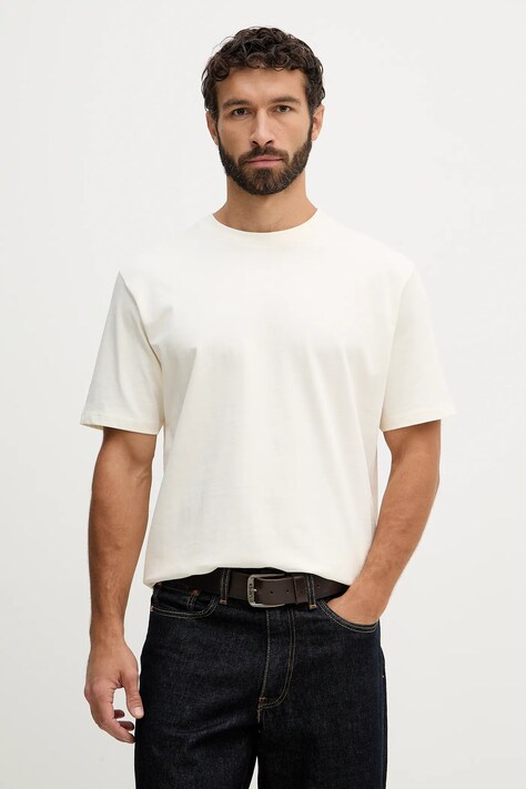 Lindbergh t-shirt bawełniany męski kolor biały gładki 30.400120