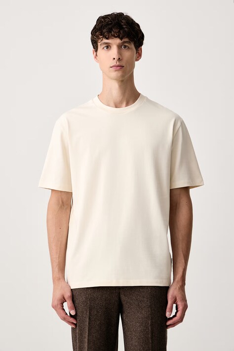 Lindbergh T-shirt męski bawełniany biały 30.400120