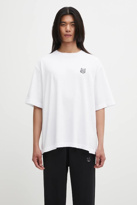 Maison Kitsuné cotton t-shirt Bold Fox Head Patch Oversize white color with an application OM00128KJ0119