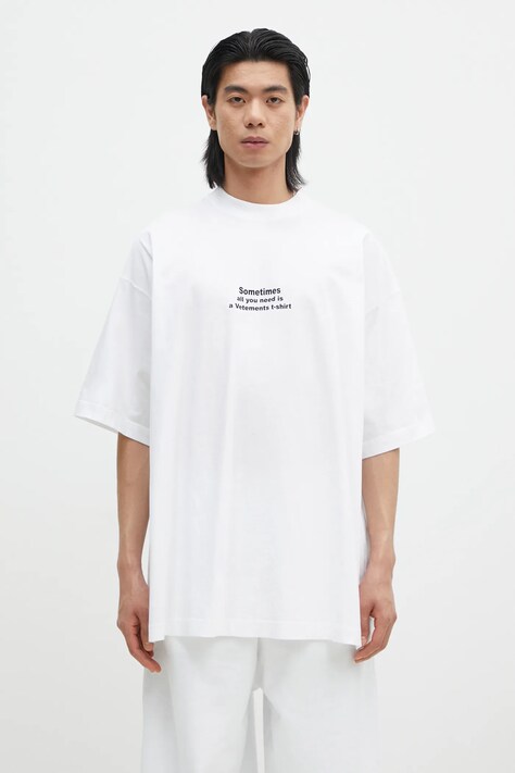 VETEMENTS t-shirt in cotone All You Need Oversized colore bianco UA66TR690W