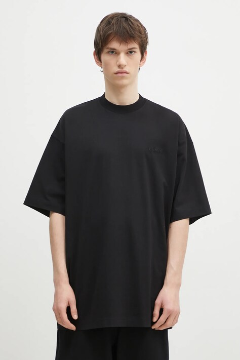 VETEMENTS t-shirt bawełniany Embroidered Logo Oversized kolor czarny gładki UA66TR765B