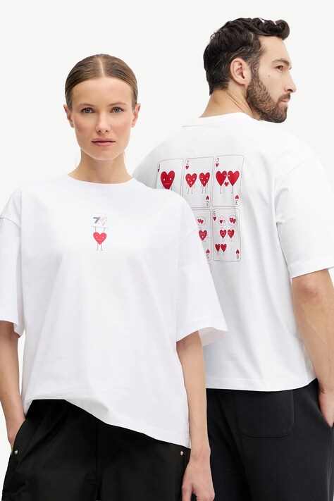 Хлопковая футболка EA7 Emporio Armani цвет белый с принтом AF13243.7X000038