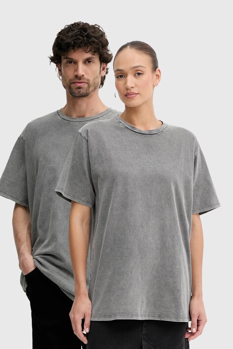 Pamučna majica MICHAEL Michael Kors boja: siva, melanž, UR552JM36A