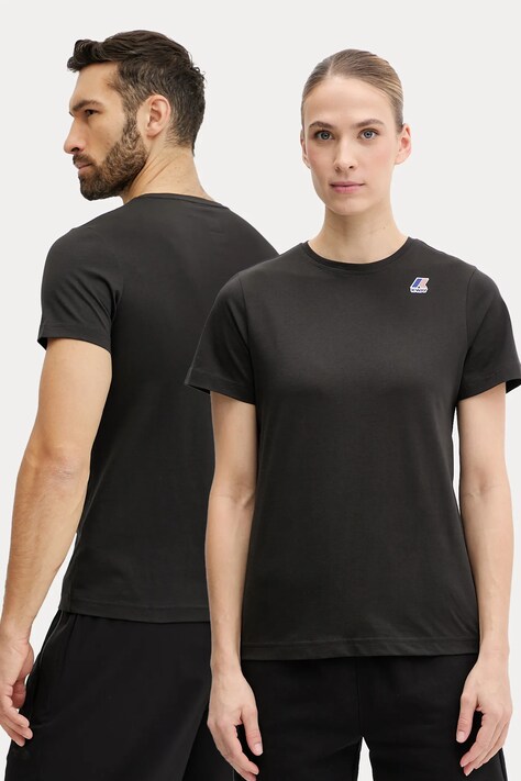 Хлопковая футболка K-Way цвет чёрный с принтом K007JE0