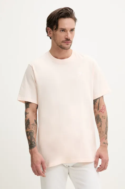 Converse t-shirt bawełniany kolor beżowy z aplikacją 10023876-A47