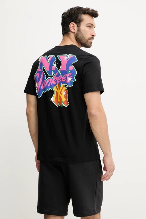 47 brand t-shirt bawełniany MLB New York Yankees męski kolor czarny z nadrukiem BB017TMMADL658109JK