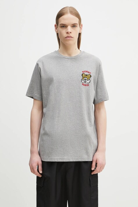 Kenzo t-shirt bawełniany x Verdy kolor szary z aplikacją FF58TS4824SG.94
