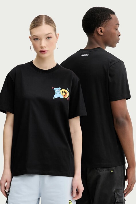 Barrow t-shirt bawełniany kolor czarny z nadrukiem S5BWUATH058