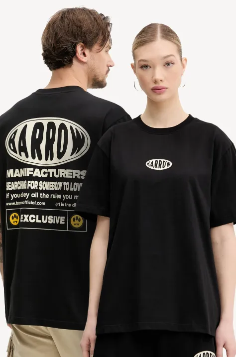 Barrow tricou din bumbac culoarea negru, cu imprimeu, S5BWUATH066