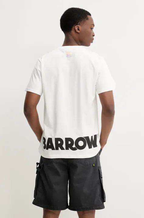 Barrow t-shirt bawełniany kolor biały z nadrukiem S5BWUATH087