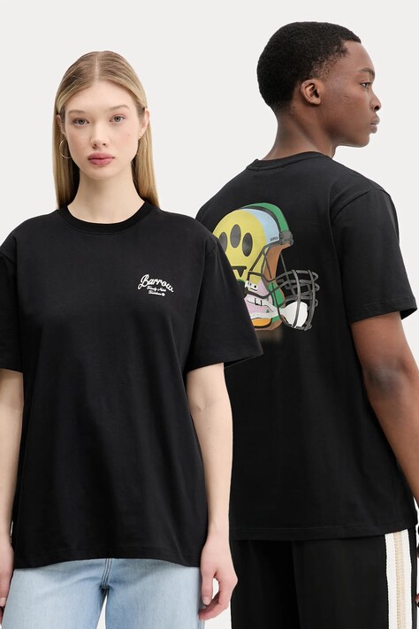 Хлопковая футболка Barrow цвет чёрный с принтом S5BWUATH145