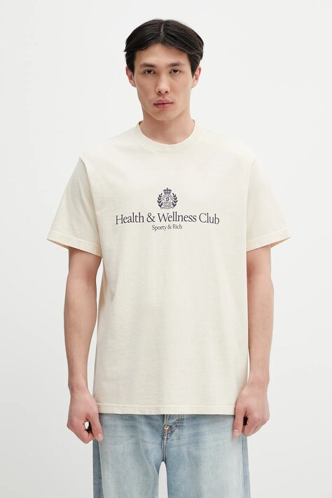 Sporty & Rich t-shirt in cotone H&W Crest colore beige TO043606241CR01