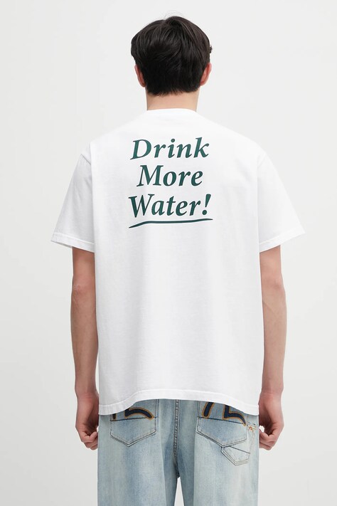 Pamučna majica Sporty & Rich Drink More Water boja: bijela, s tiskom, TO043606300WH01