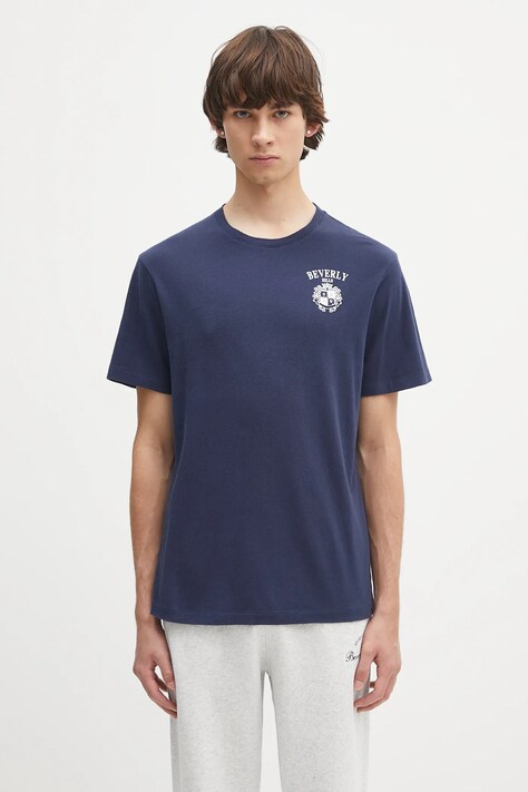 Sporty & Rich cotton t-shirt Bh Crest Soft navy blue color with a print TO089626256BL106