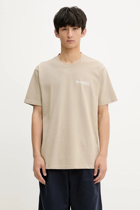 Sporty & Rich cotton t-shirt Hwcny beige color with a print TO043622016GY15