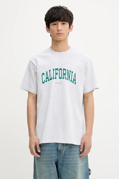 Sporty & Rich t-shirt California kolor szary z nadrukiem TO043622501GY03
