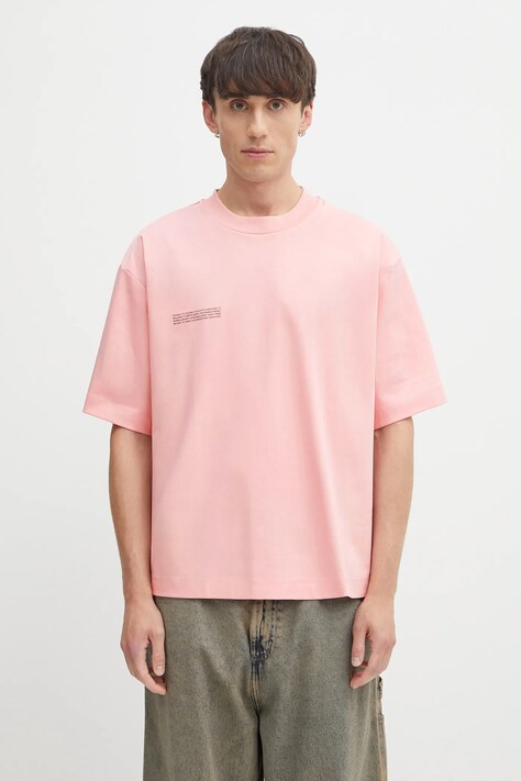 Βαμβακερό μπλουζάκι Pangaia DNA Oversized T-Shirt χρώμα: ροζ, 10002572