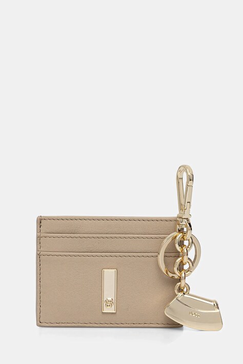 Δερμάτινη θήκη για κάρτες BOSS χρώμα: μπεζ, 50558140