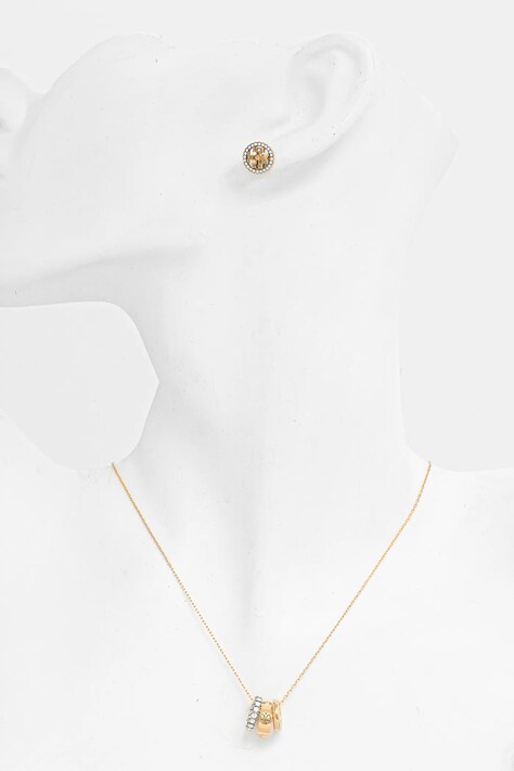 Кольє і сережки Tory Burch Miller Pave 2-pack — SS26-AKD01C, золотий — фото 3