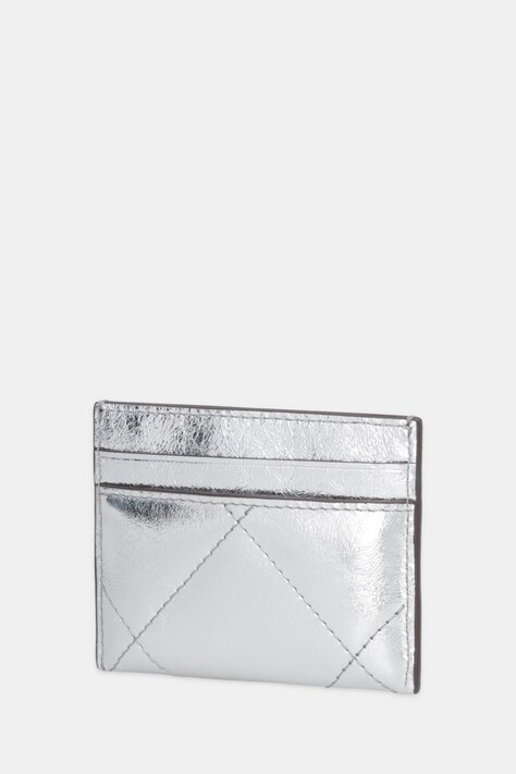 Шкіряний чохол на банківські карти Tory Burch Kira Diamond — SS26-AKD01H, срібний — фото 2