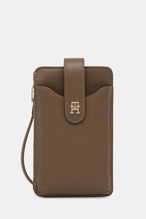 Denarnica Tommy Hilfiger ženska, bež barva, AW0AW18137