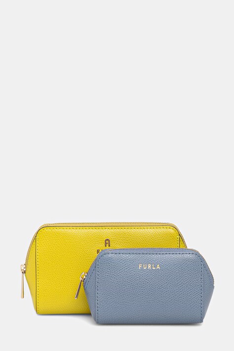 Furla kosmetyczka skórzana 2-pack kolor żółty WE00453 ARE000 4510S